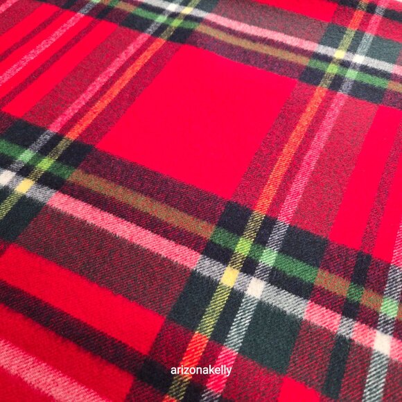 Vineyard Vines Merino Wool Tartan Wrap Red Plaid Soft - Picture 14 of 16